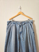 Risen Wide Leg Drawstring Jeans (1X)