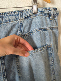 Risen Wide Leg Drawstring Jeans (1X)