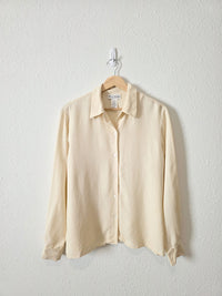 Vintage Floral Silk Button Up (M/L)