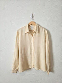 Vintage Floral Silk Button Up (M/L)