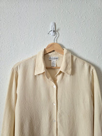 Vintage Floral Silk Button Up (M/L)