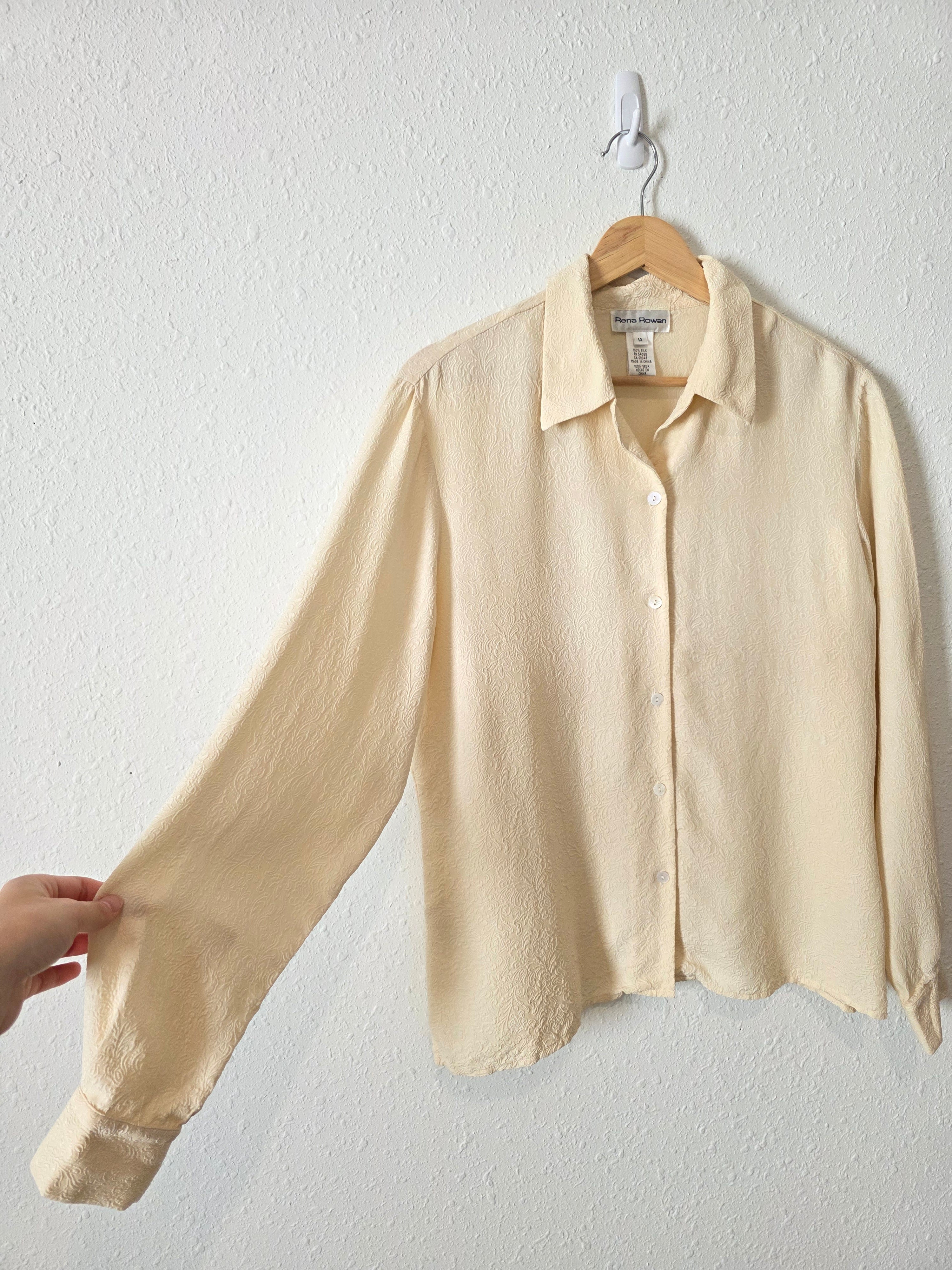 Vintage Floral Silk Button Up (M/L)