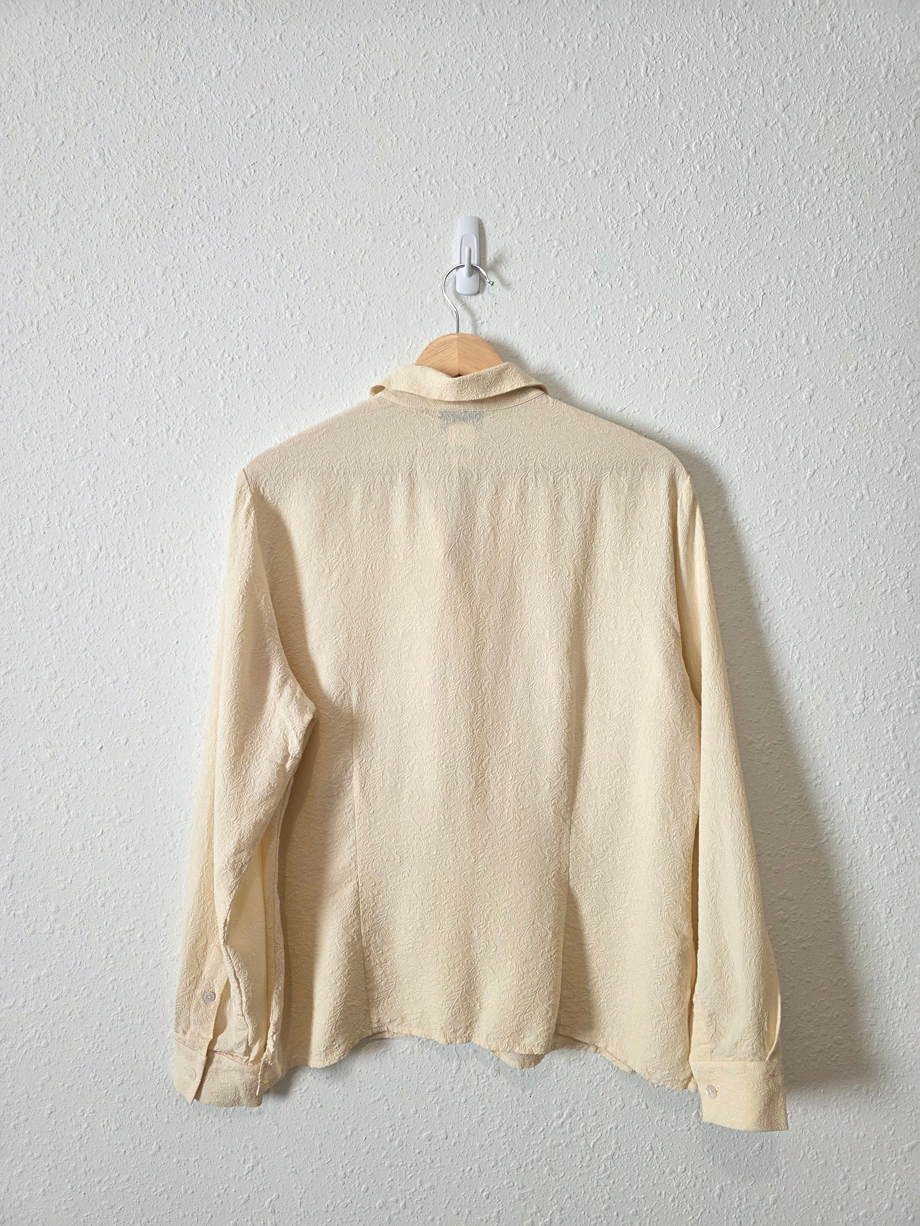Vintage Floral Silk Button Up (M/L)