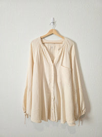 Aerie Striped Gauze Button Up (XL)
