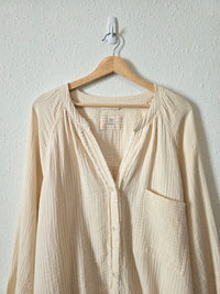 Aerie Striped Gauze Button Up (XL)