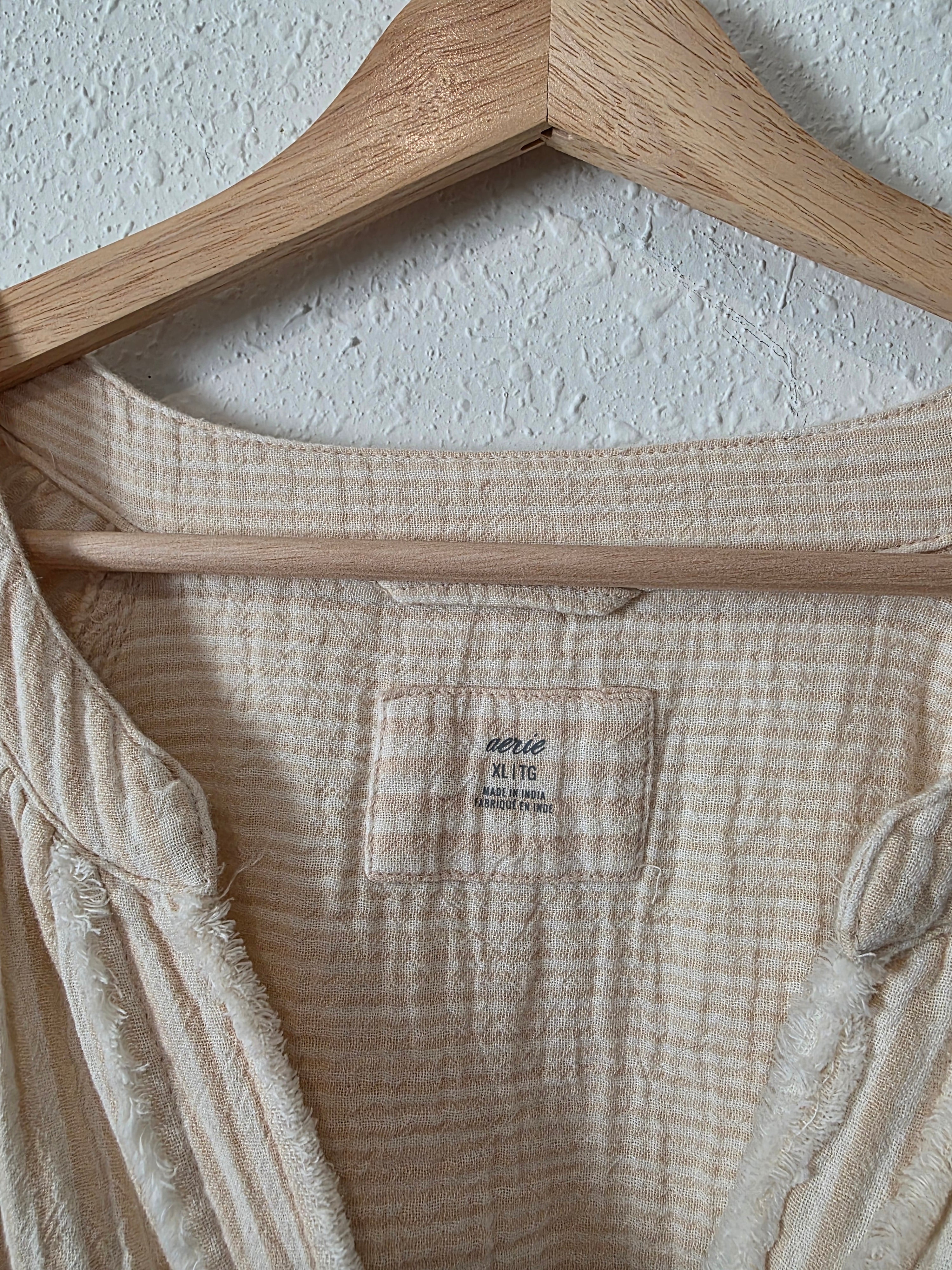 Aerie Striped Gauze Button Up (XL)