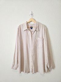 Gap Linen Blend Striped Button Up (XXL)