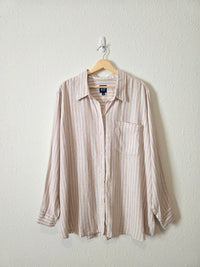 Gap Linen Blend Striped Button Up (XXL)