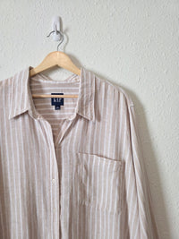 Gap Linen Blend Striped Button Up (XXL)