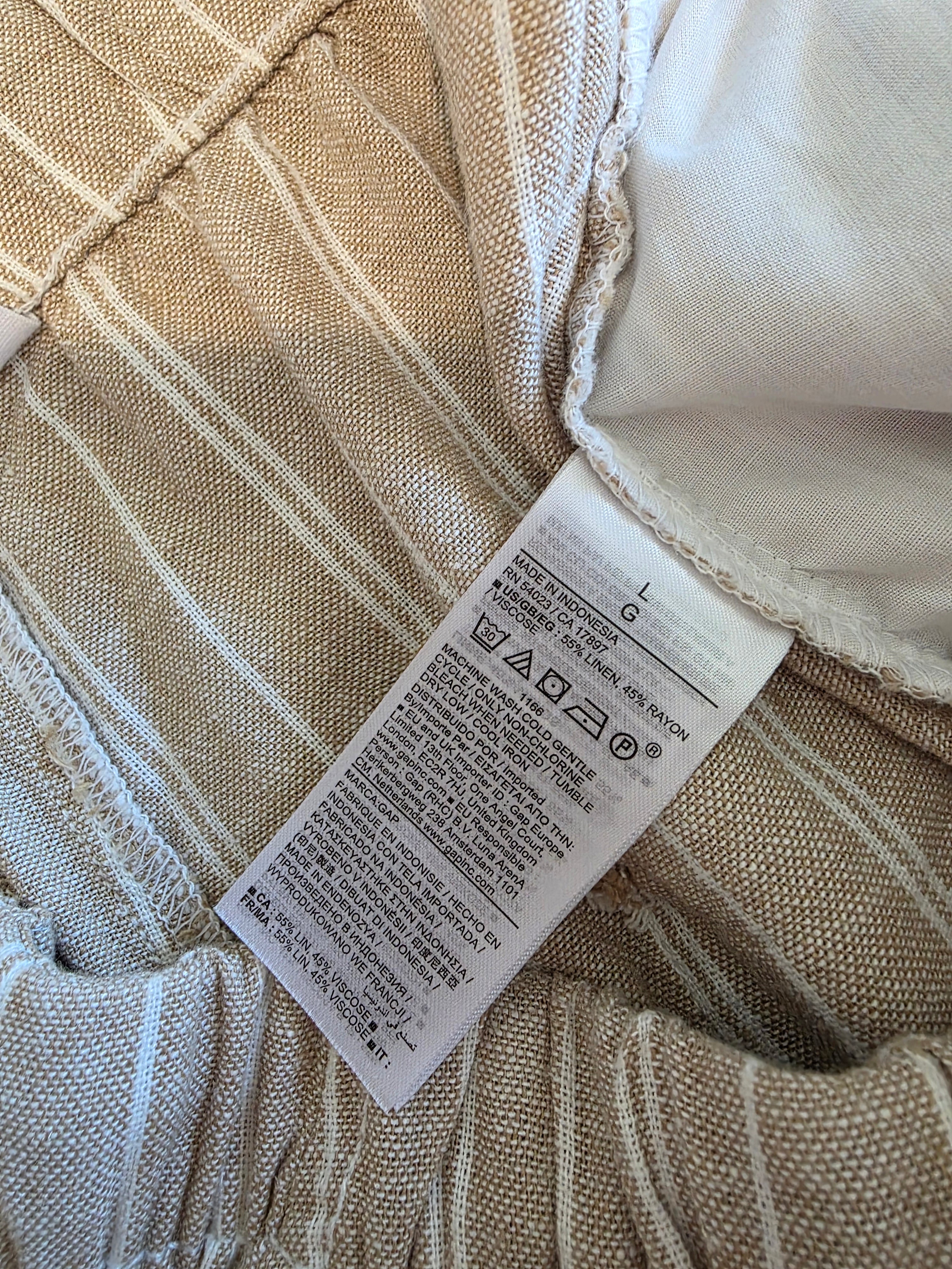 NEW Gap Linen Blend Striped Shorts (L)