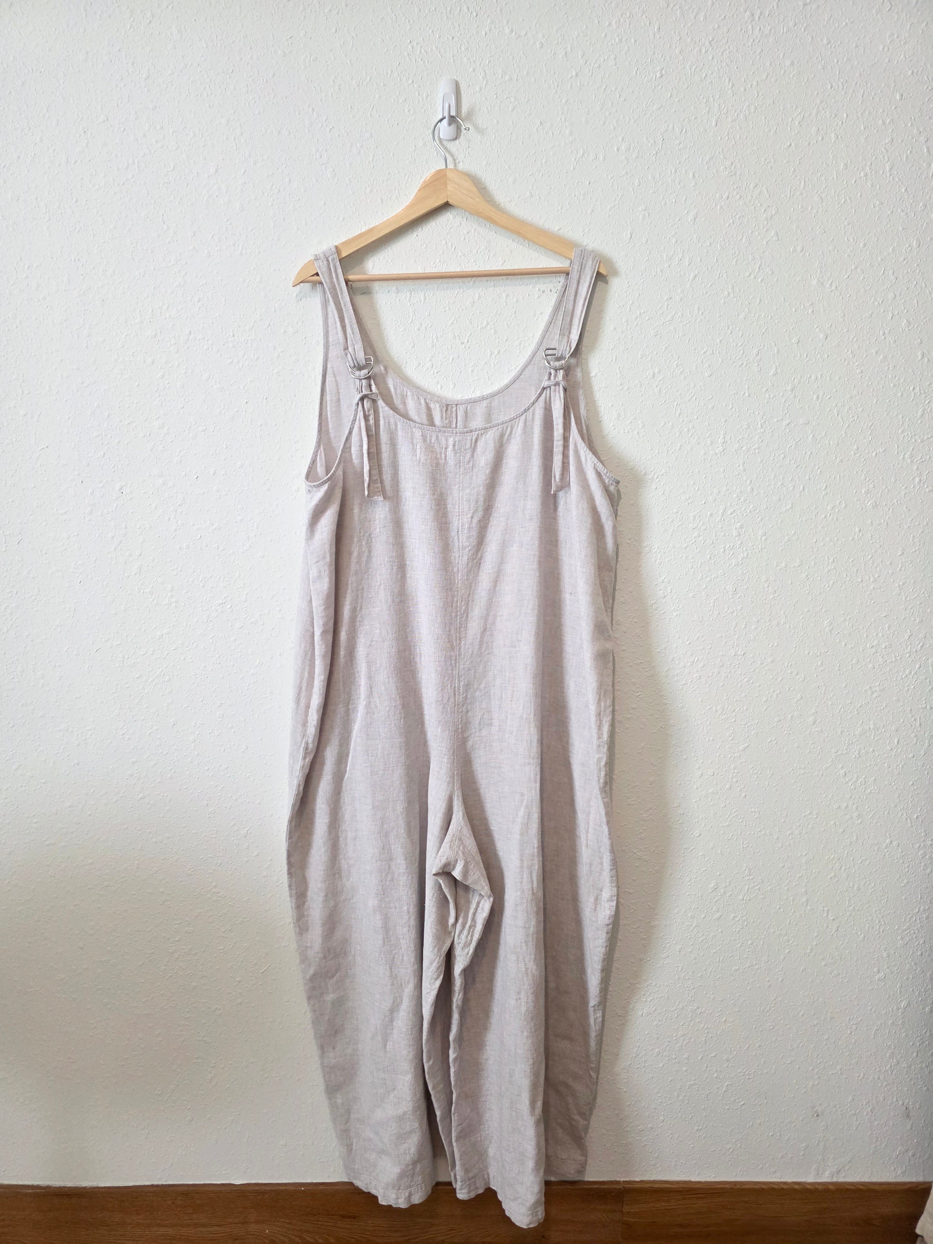 Lou & Grey Linen Cotton Wide Leg Jumpsuit (XXL)