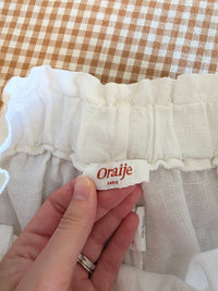 White High Rise Linen Shorts (M/L)