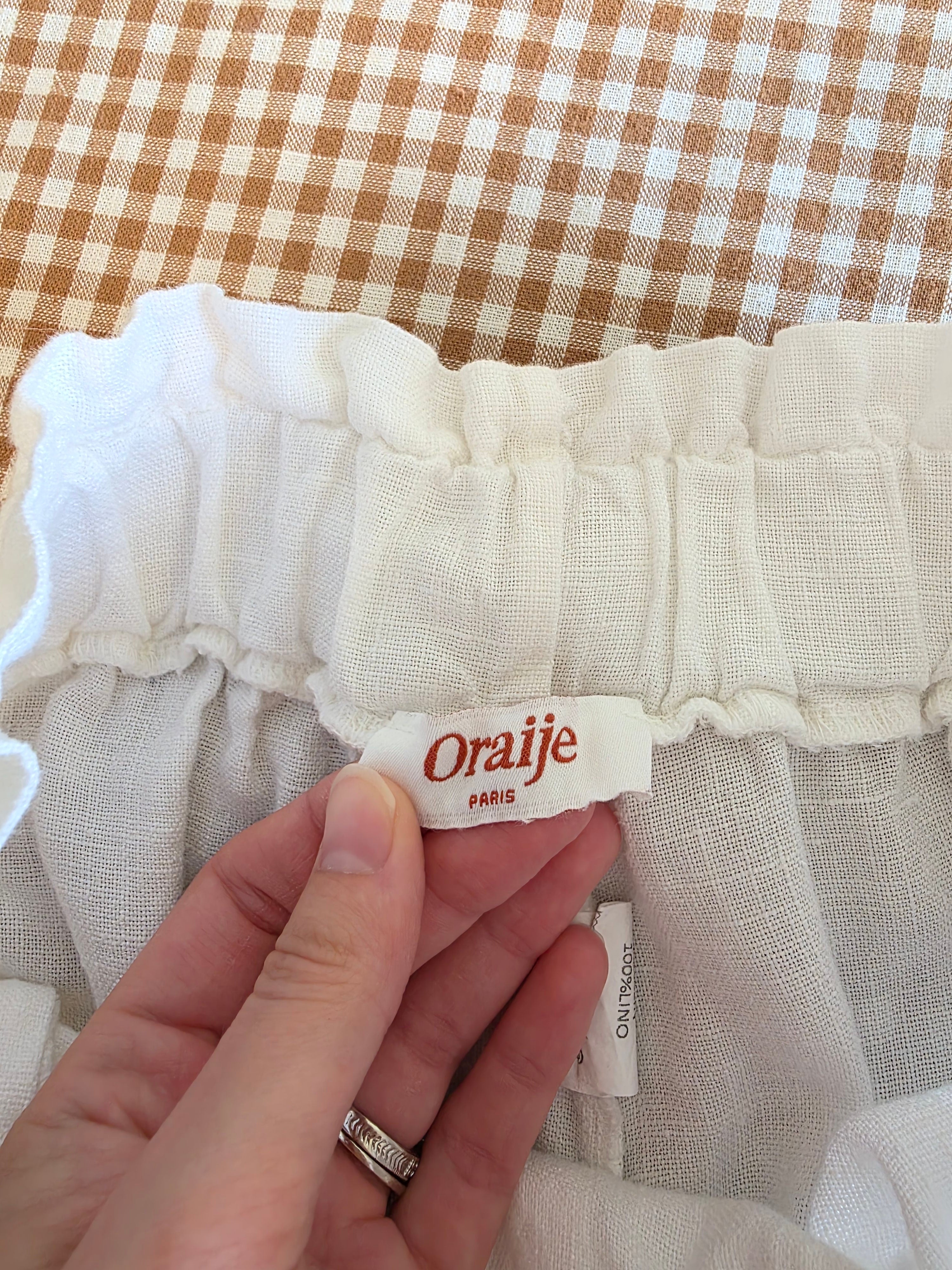 White High Rise Linen Shorts (M/L)