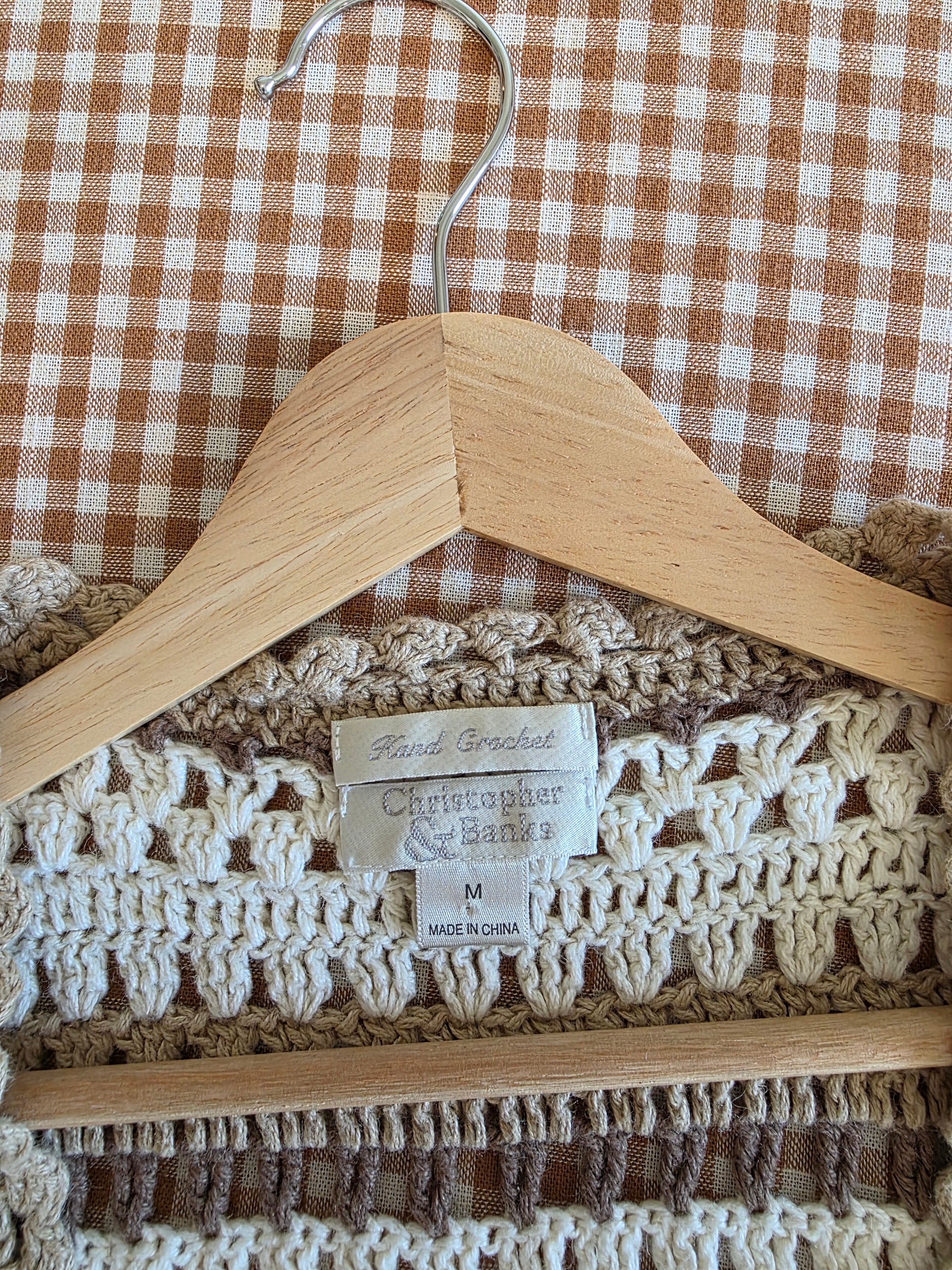 Vintage Crochet Knit Top (M)