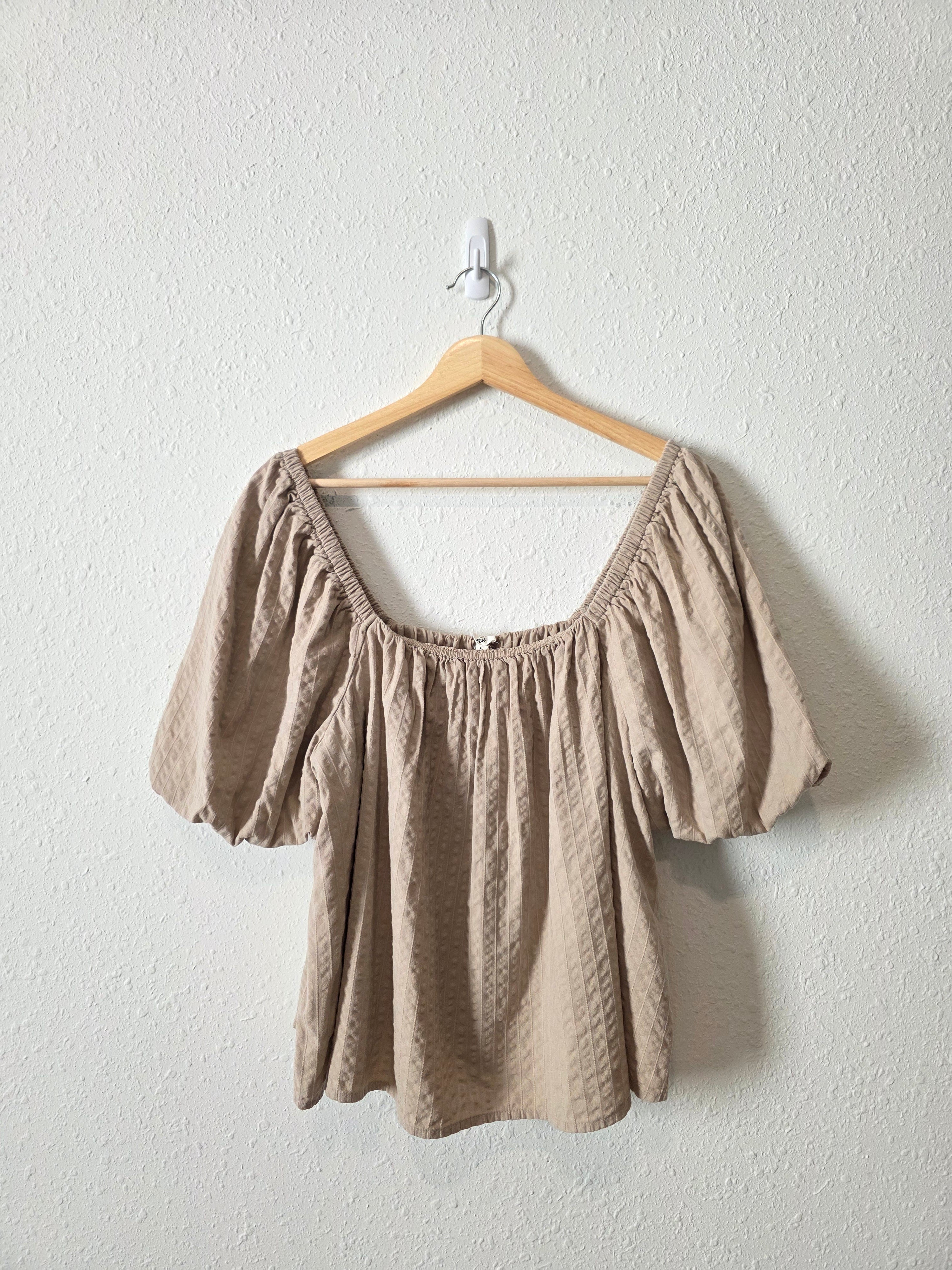 Aerie Textured Puff Sleeve Top (XL)