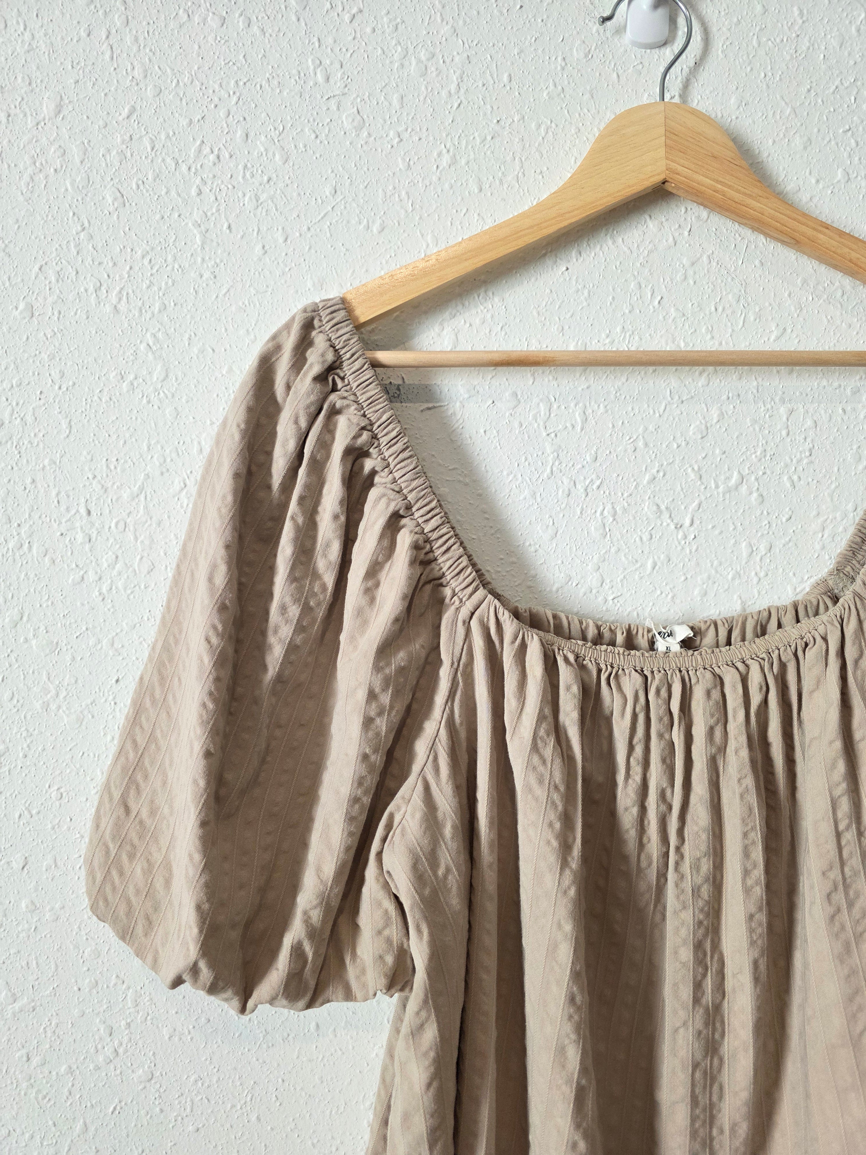 Aerie Textured Puff Sleeve Top (XL)