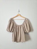 Aerie Textured Puff Sleeve Top (XL)