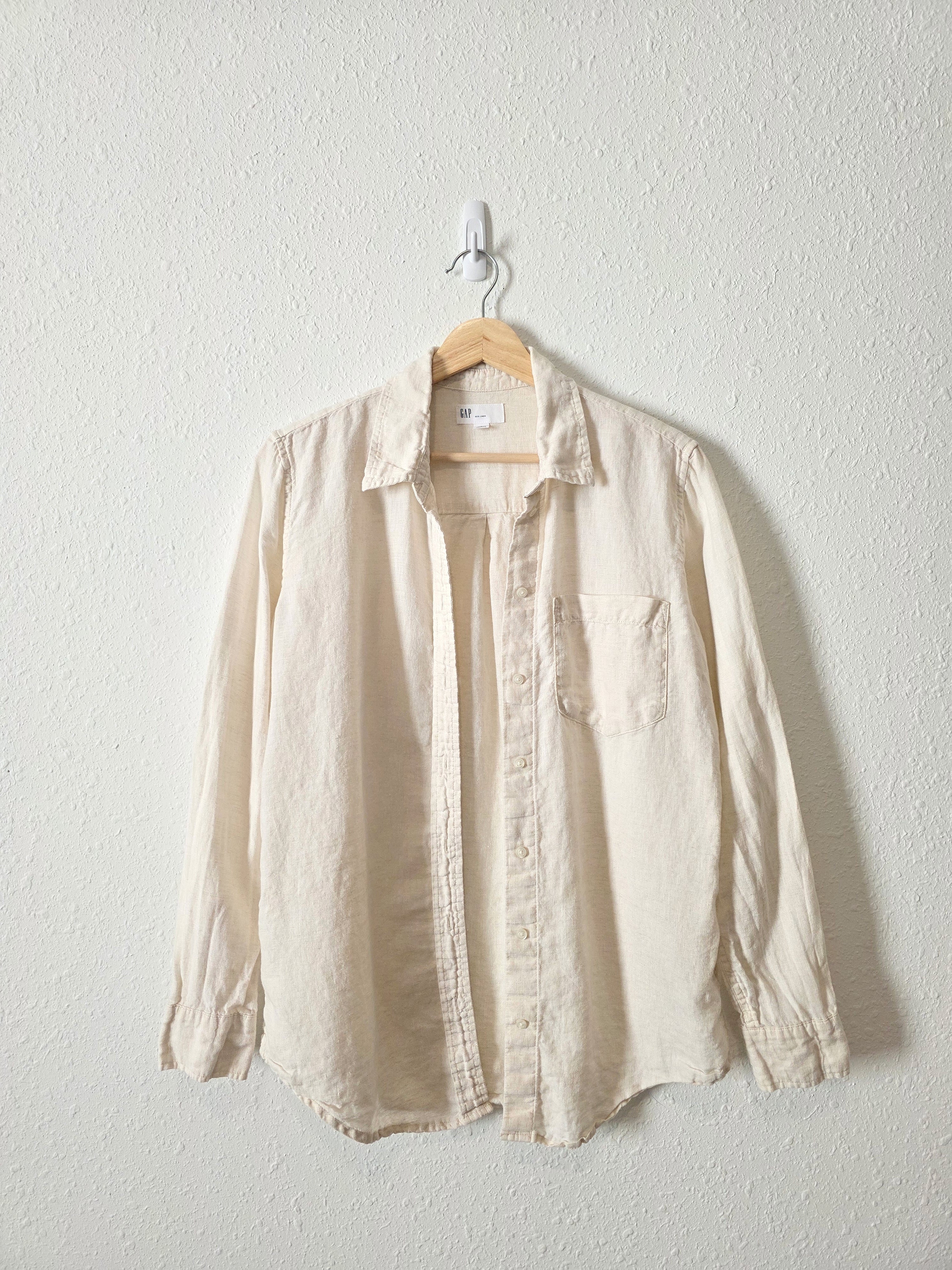 Gap Oat Linen Button Up (S)