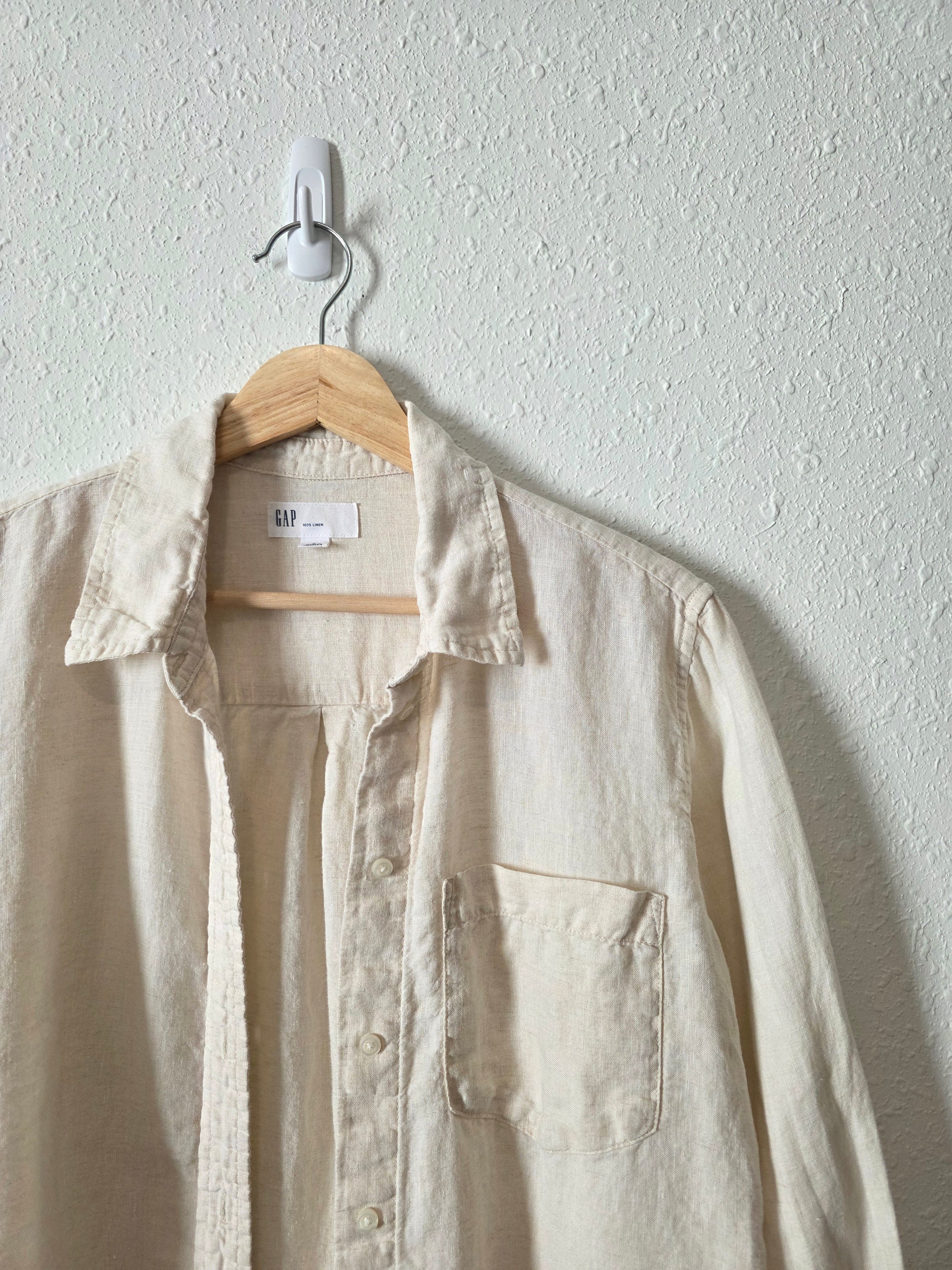 Gap Oat Linen Button Up (S)