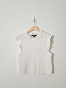 White Smocked Cotton Top (L)
