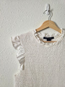 White Smocked Cotton Top (L)