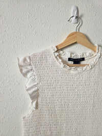 White Smocked Cotton Top (L)