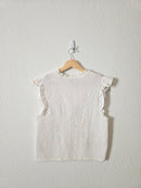White Smocked Cotton Top (L)