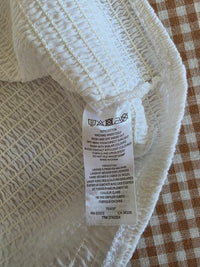 White Smocked Cotton Top (L)