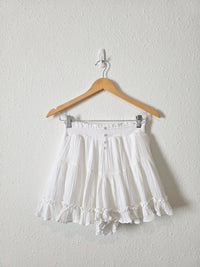 White Cotton Gauze Shorts (XS)