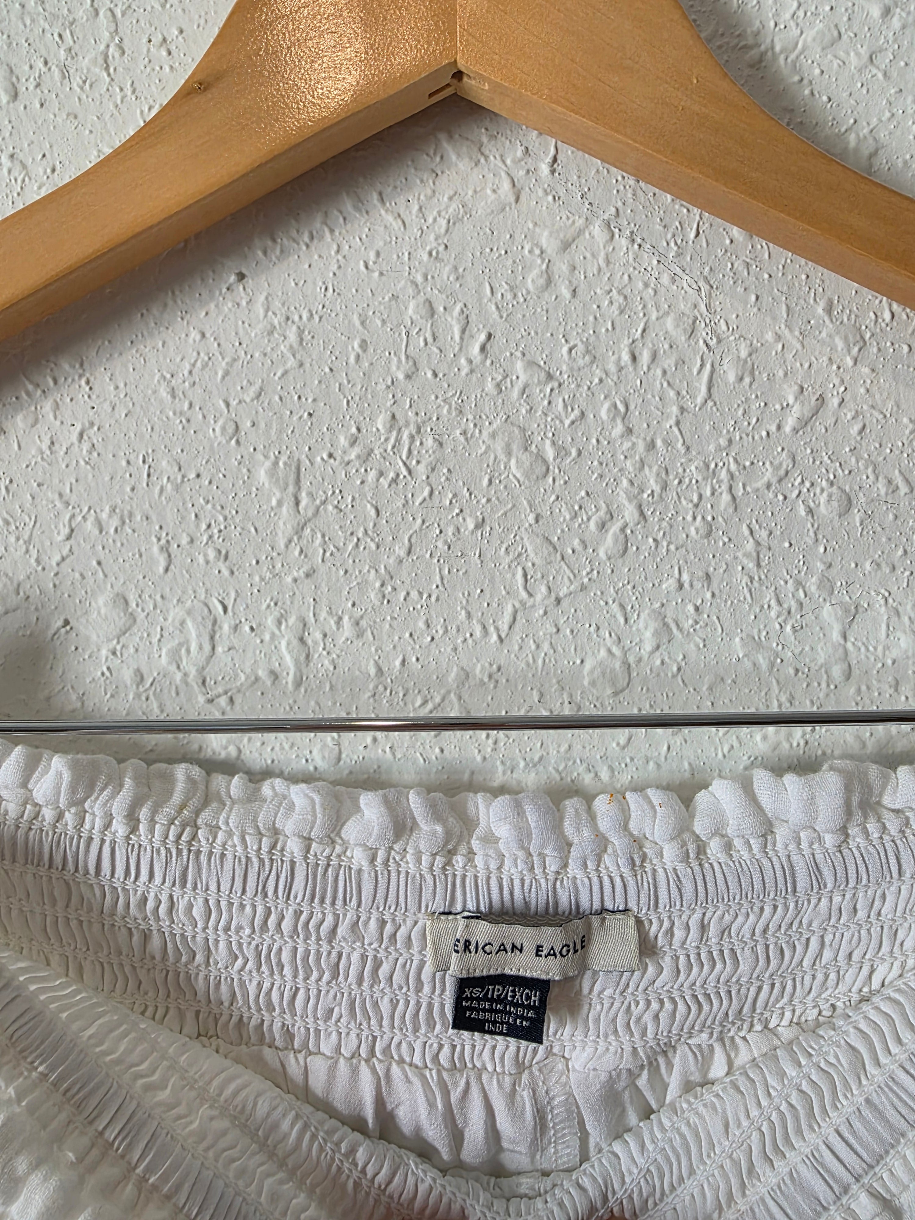 White Cotton Gauze Shorts (XS)