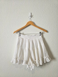 White Cotton Gauze Shorts (XS)