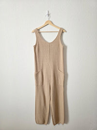 Neutral Waffle Knit Jumpsuit (S)