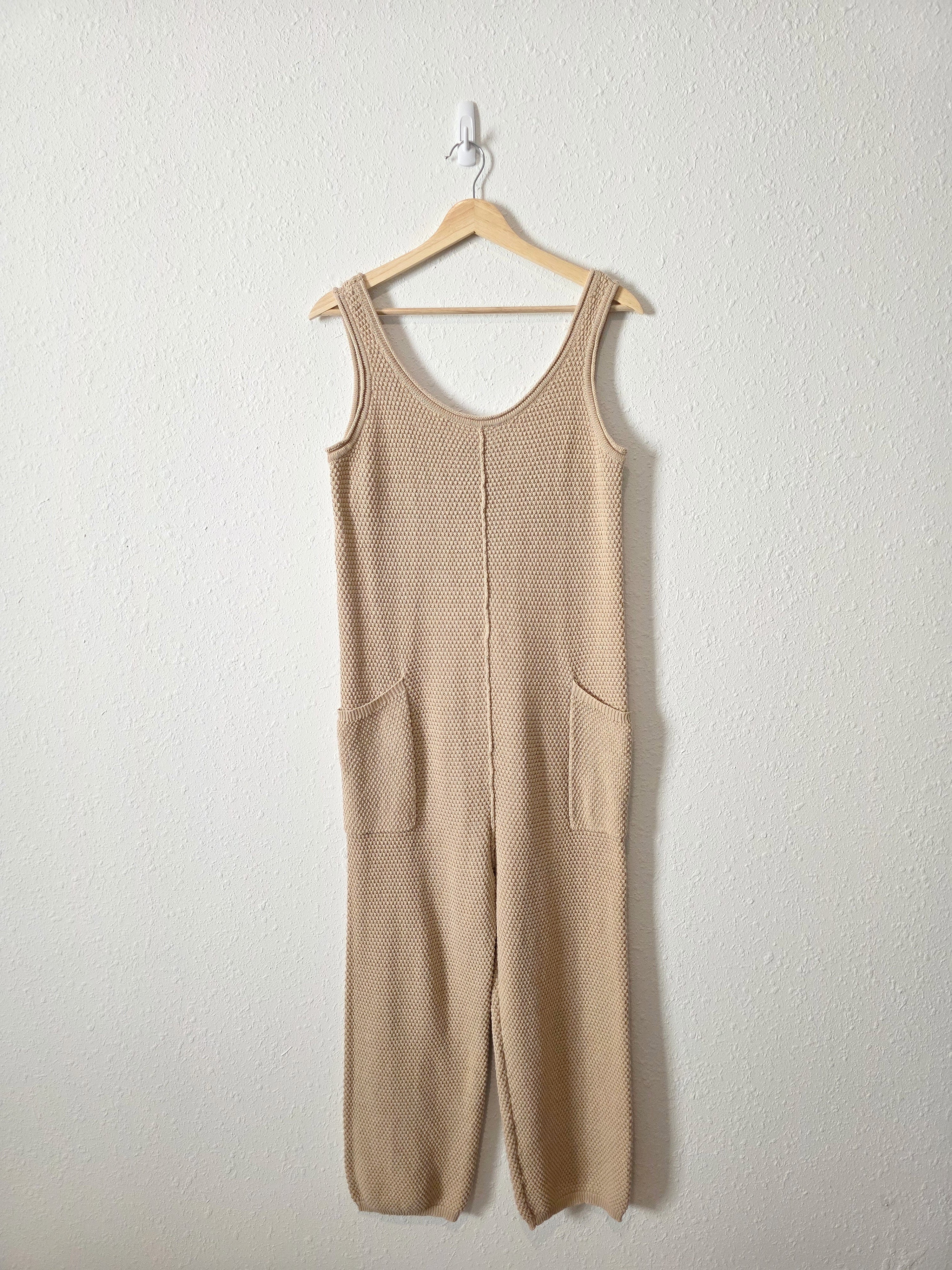 Neutral Waffle Knit Jumpsuit (S)