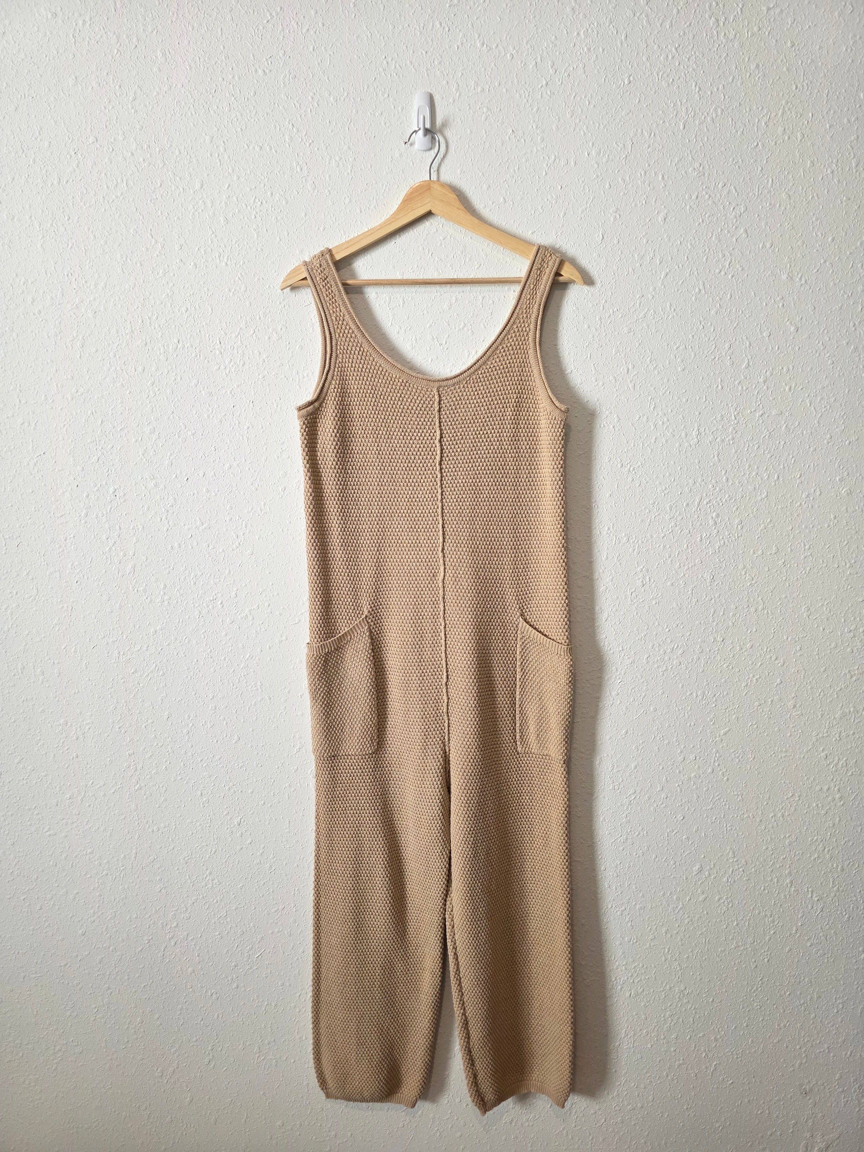 Neutral Waffle Knit Jumpsuit (S)