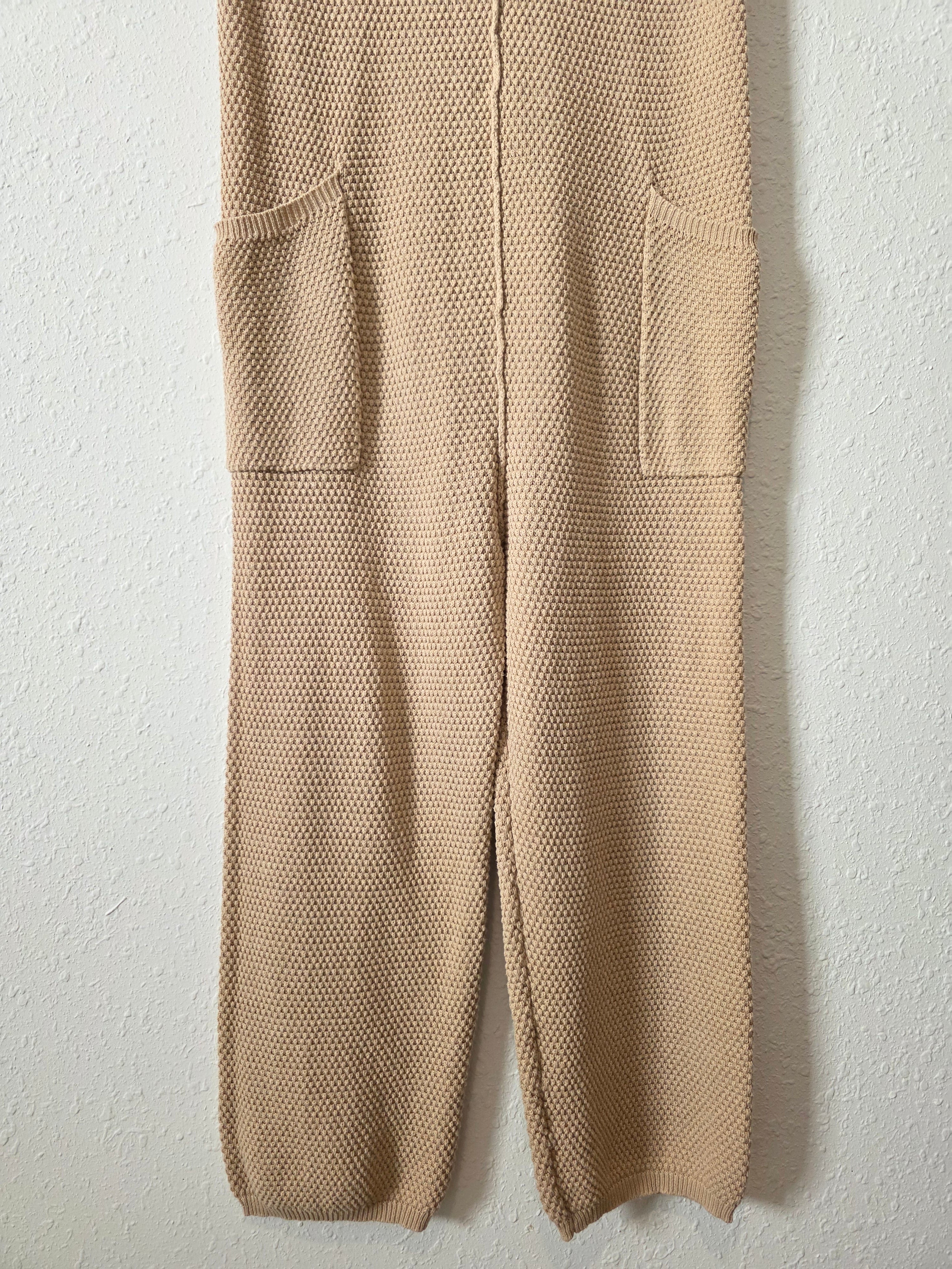 Neutral Waffle Knit Jumpsuit (S)