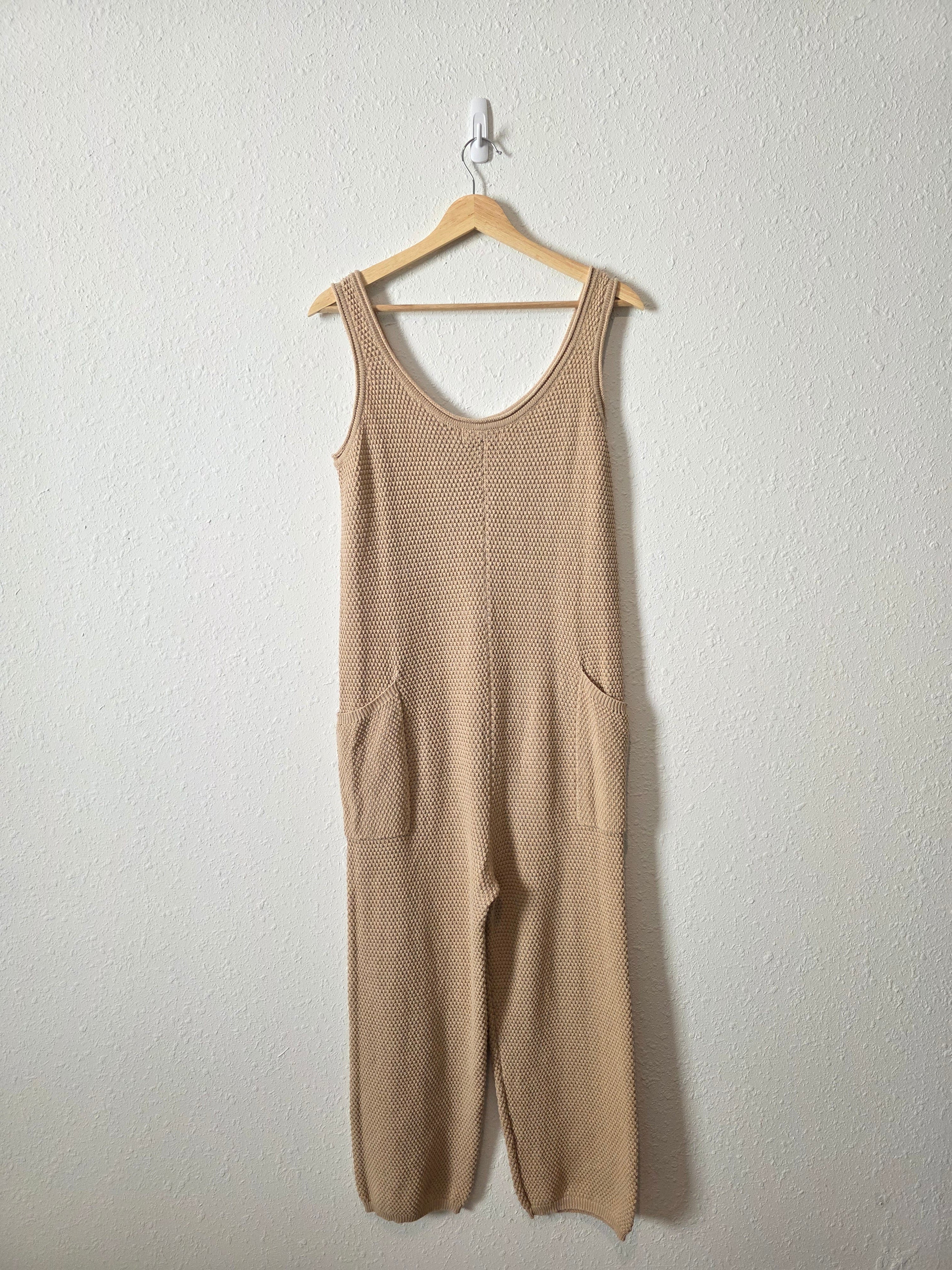 Neutral Waffle Knit Jumpsuit (S)