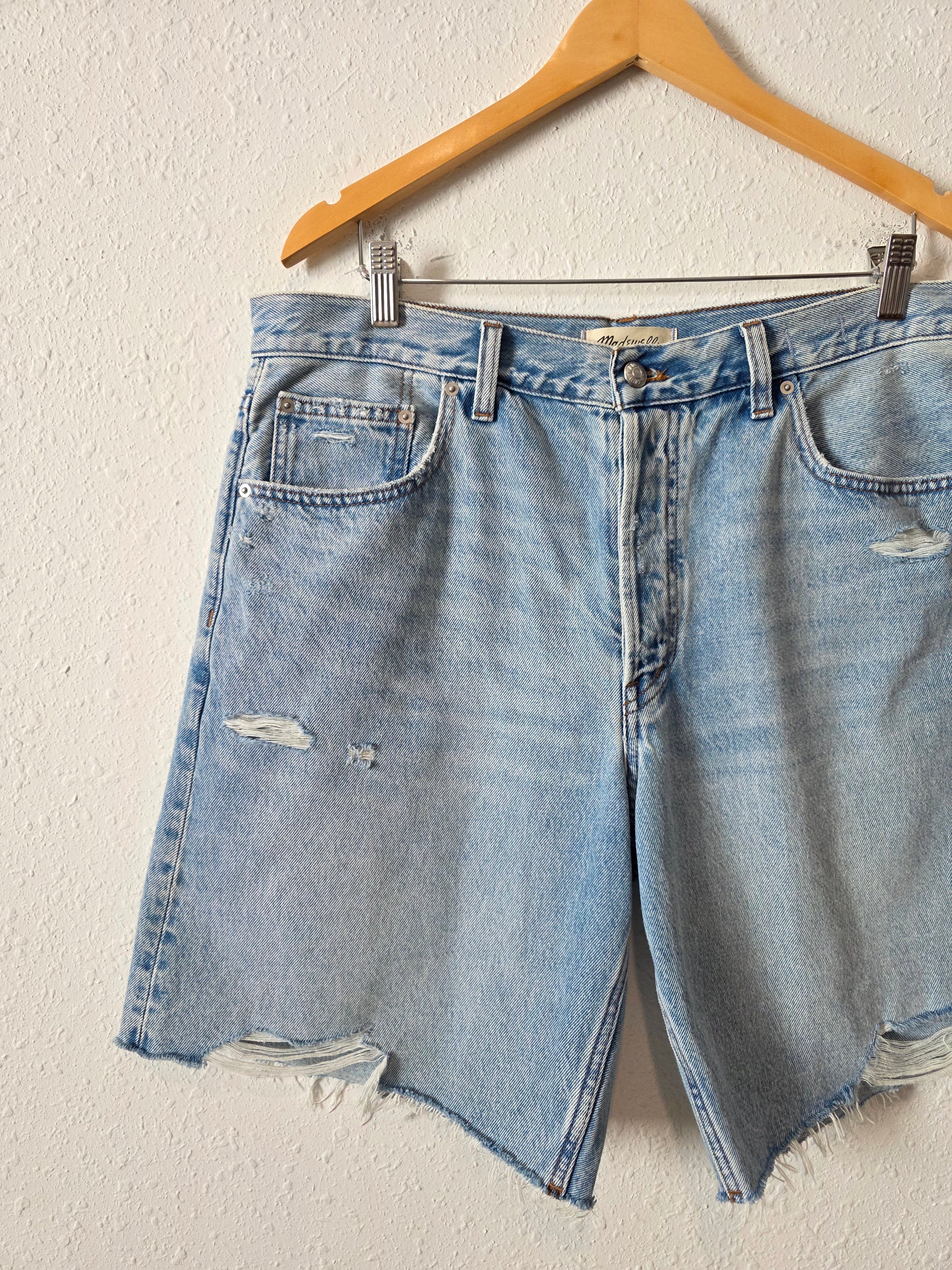 Madewell Relaxed Long Denim Shorts (31)