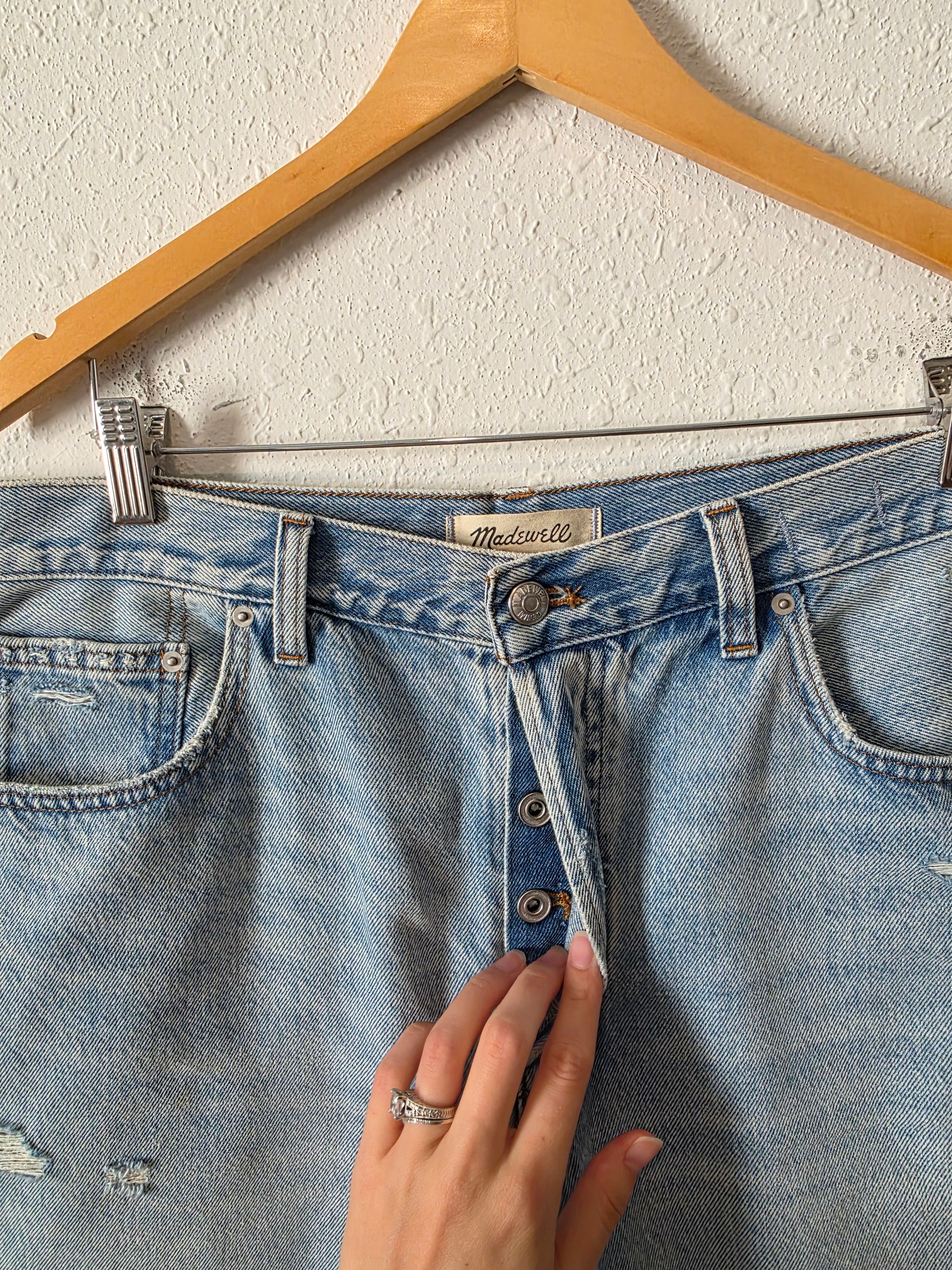Madewell Relaxed Long Denim Shorts (31)