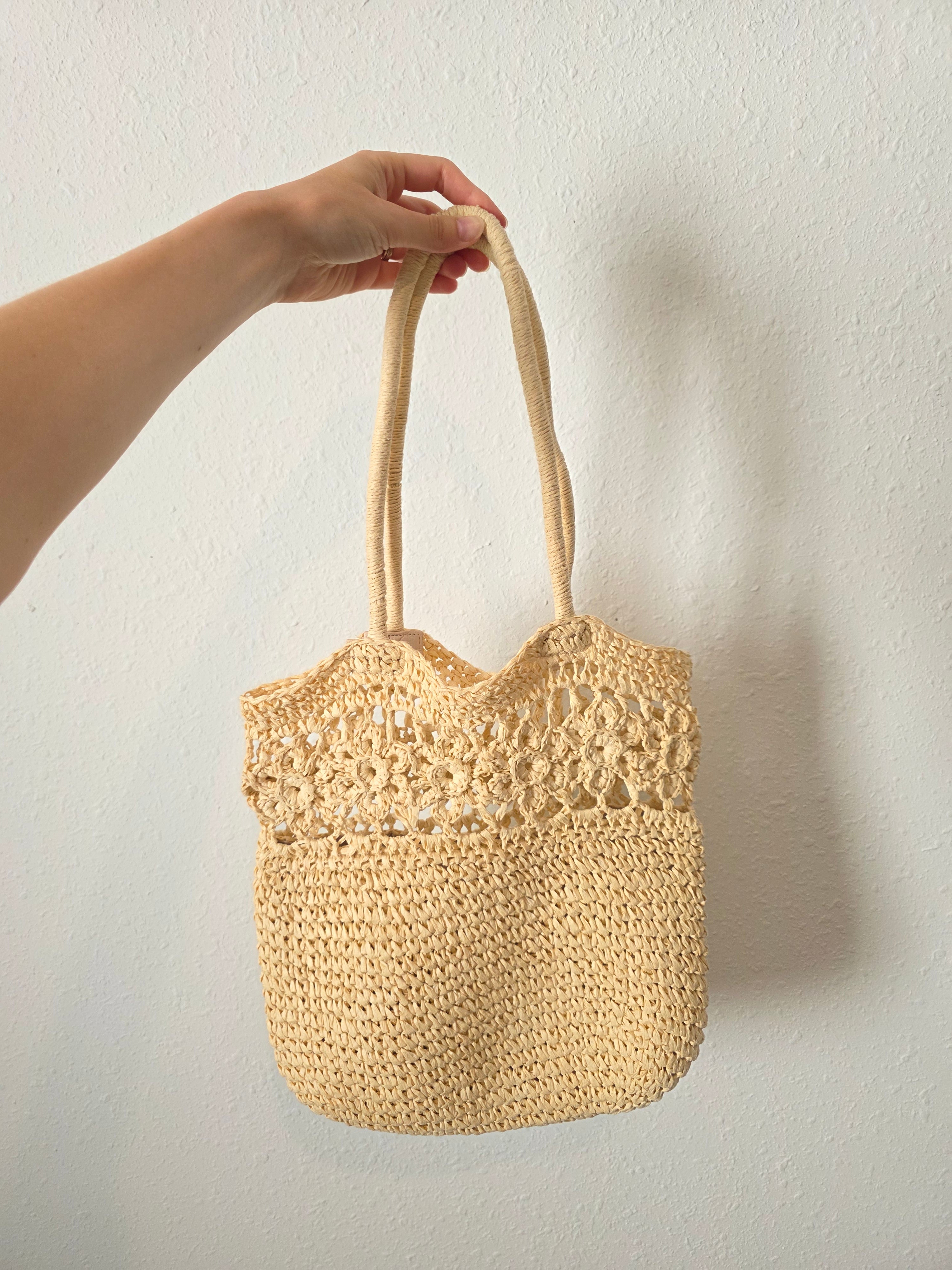 Raffia Straw Beachy Bag