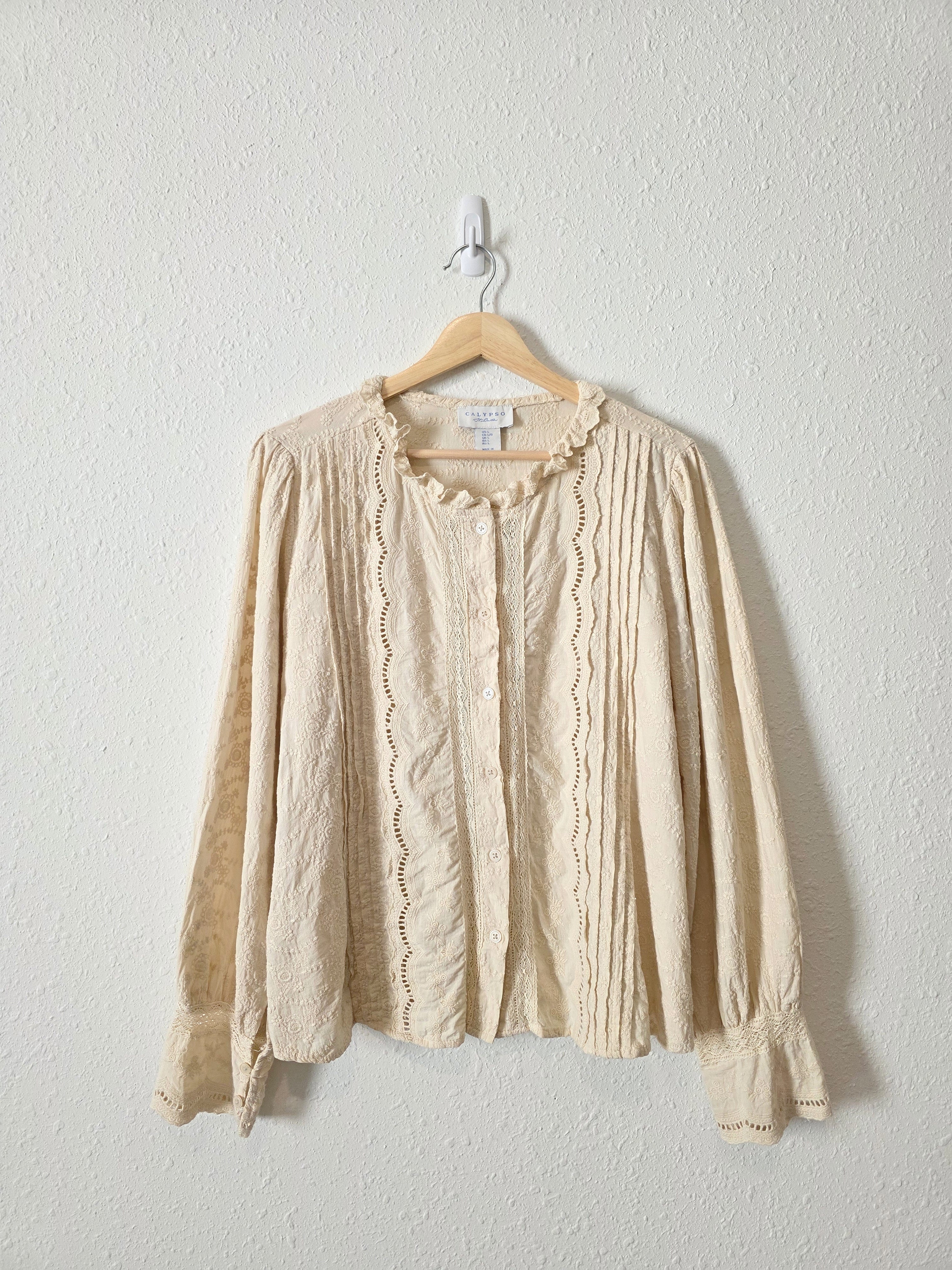Calypso Embroidered Cotton Top (L)