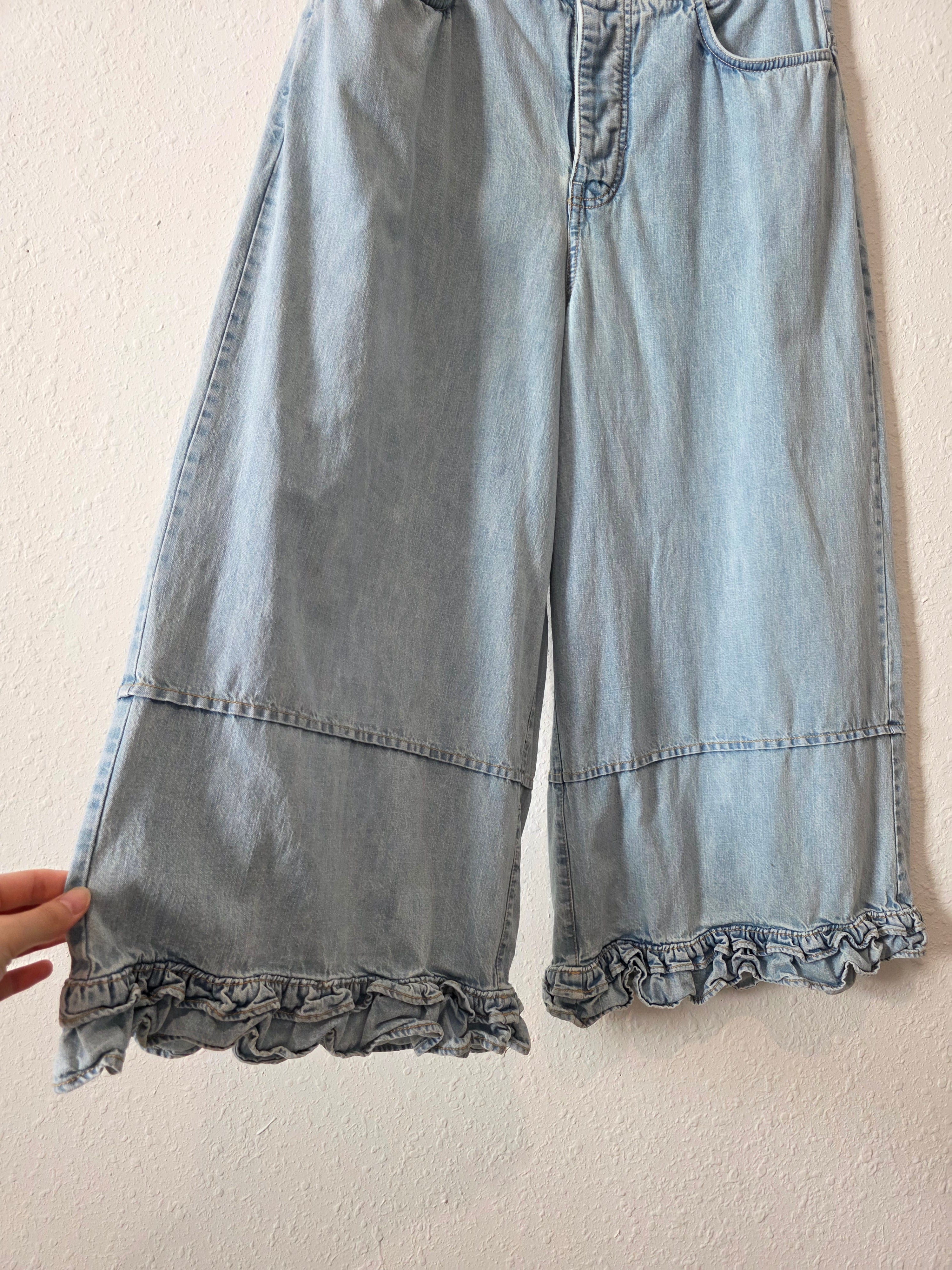 Free People Wide Leg Bloomer Jeans (L)