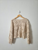 Crochet Knit Button Up Top (S/M)