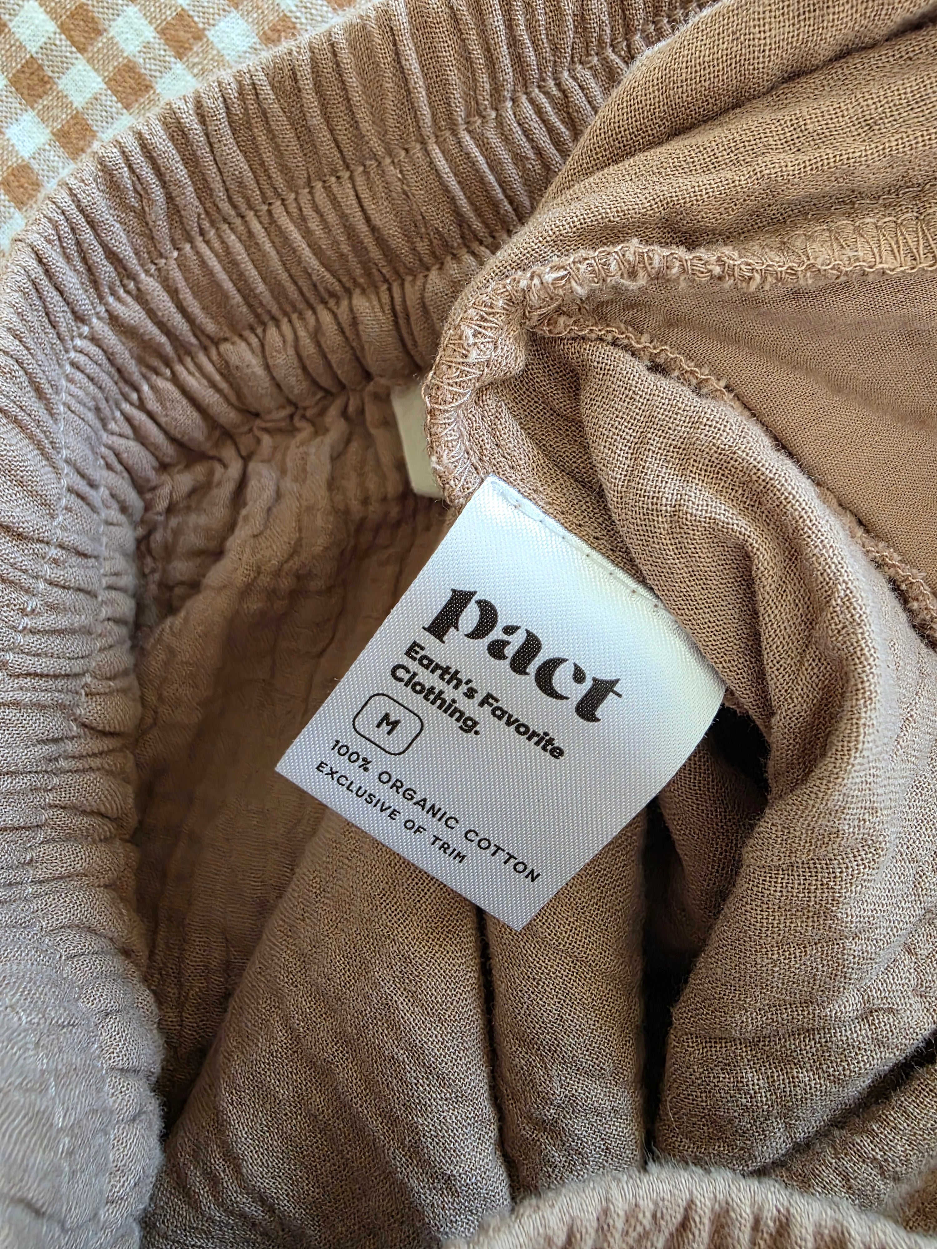 Pact Organic Cotton Wide Leg Pants (M)
