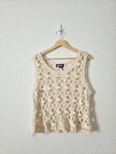 Cream Crochet Knit Top (M)