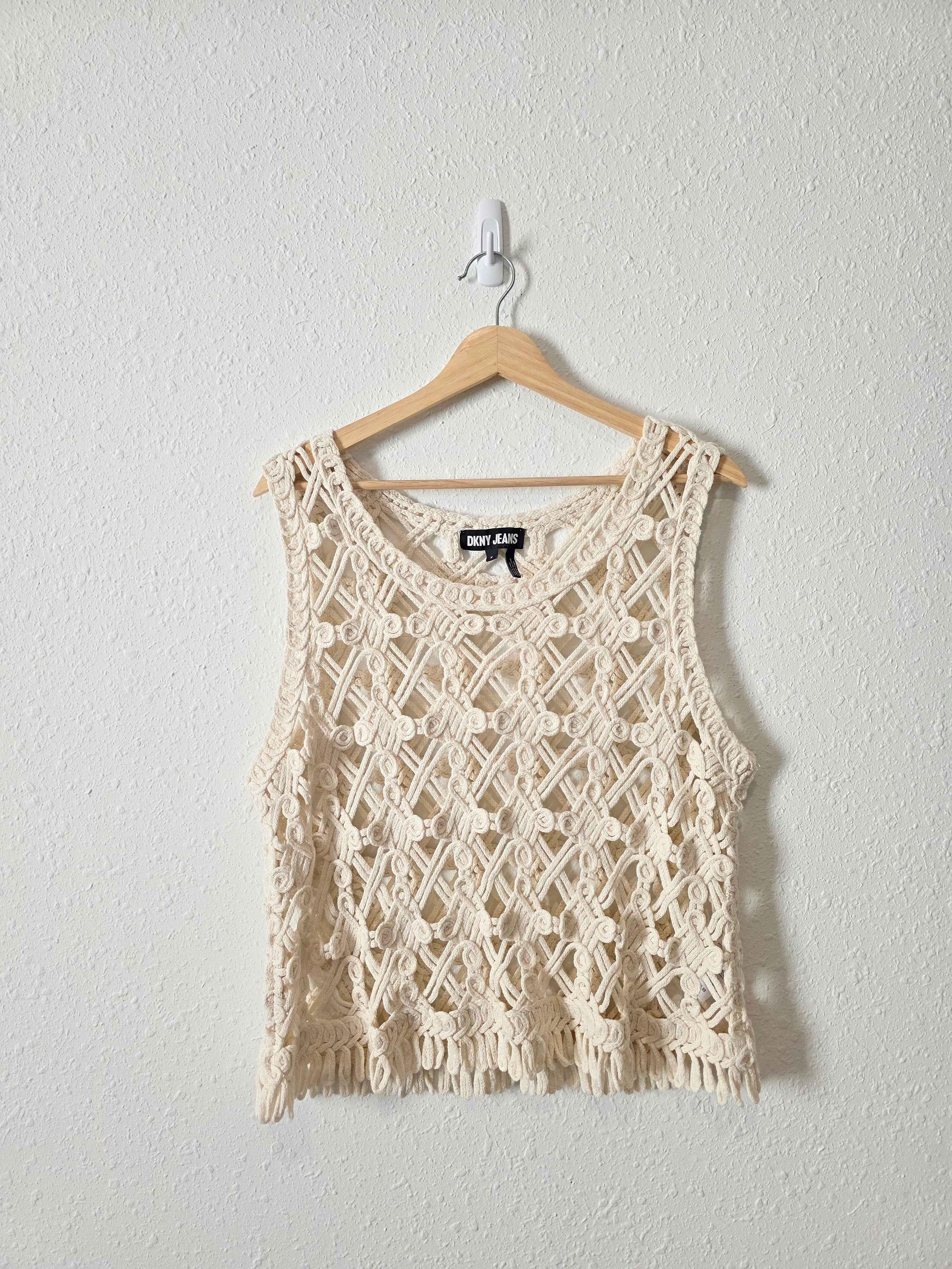 Cream Crochet Knit Top (M)