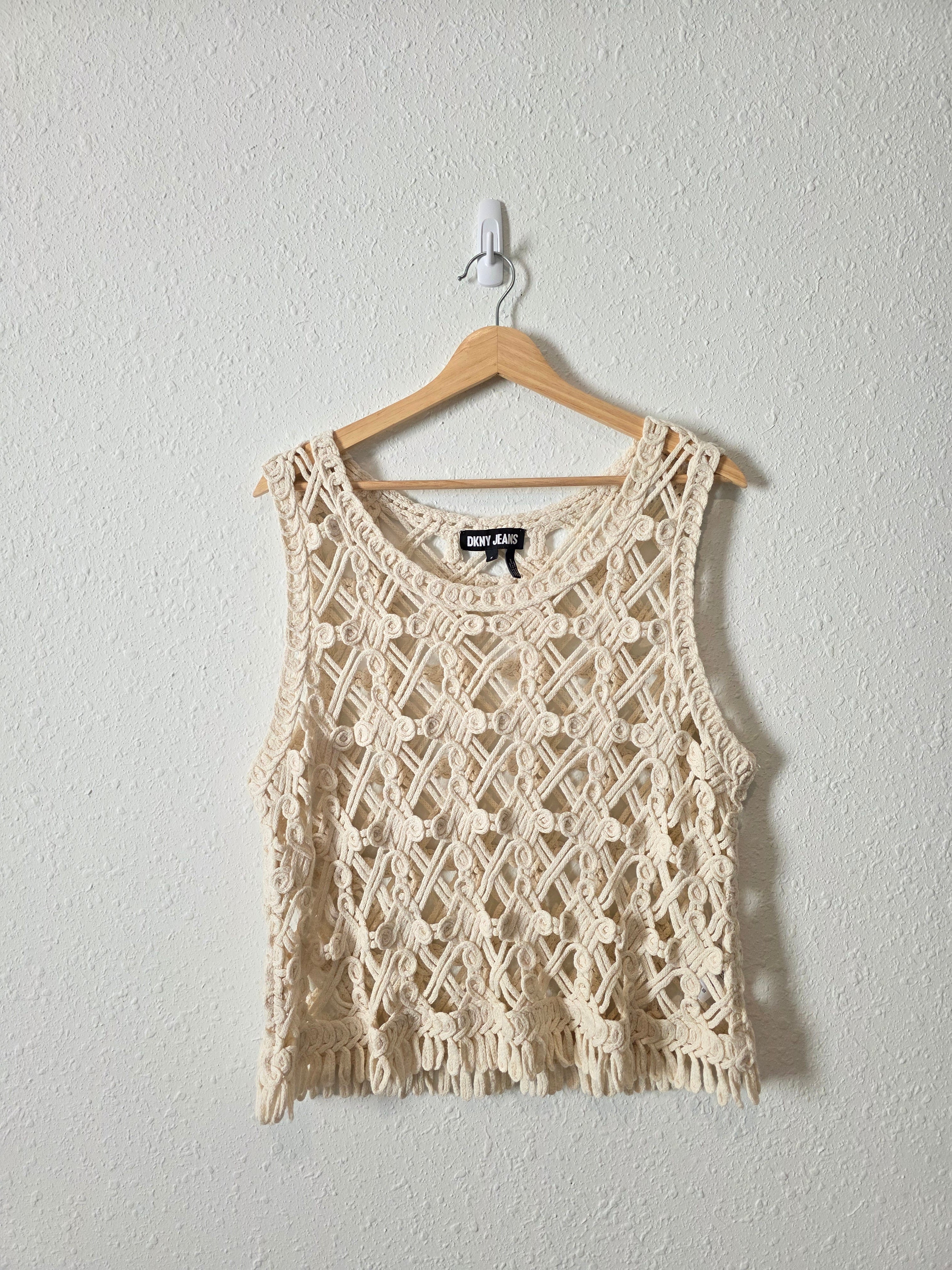 Cream Crochet Knit Top (M)