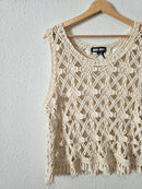 Cream Crochet Knit Top (M)