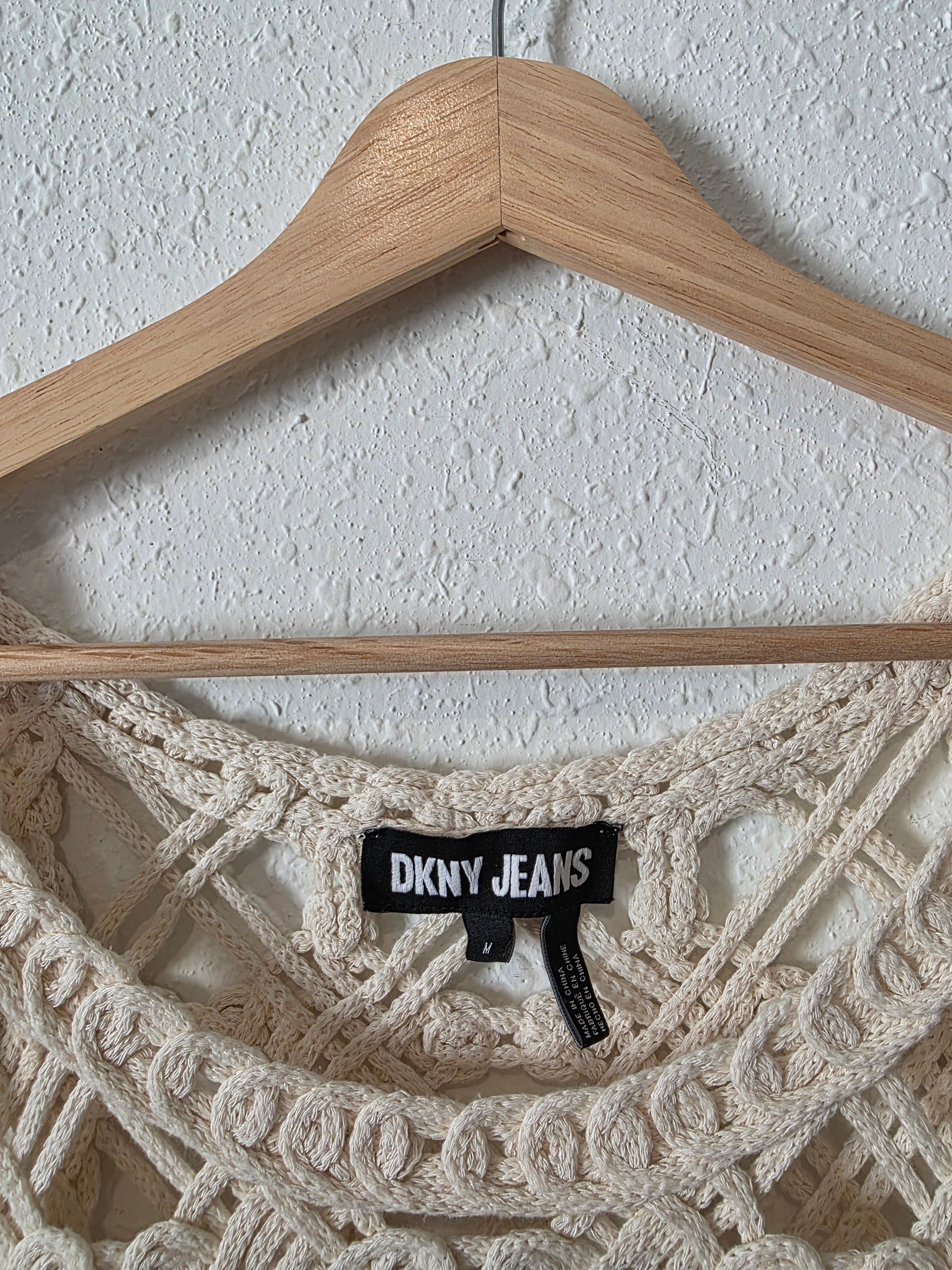 Cream Crochet Knit Top (M)
