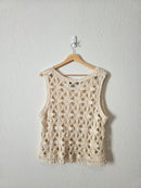 Cream Crochet Knit Top (M)