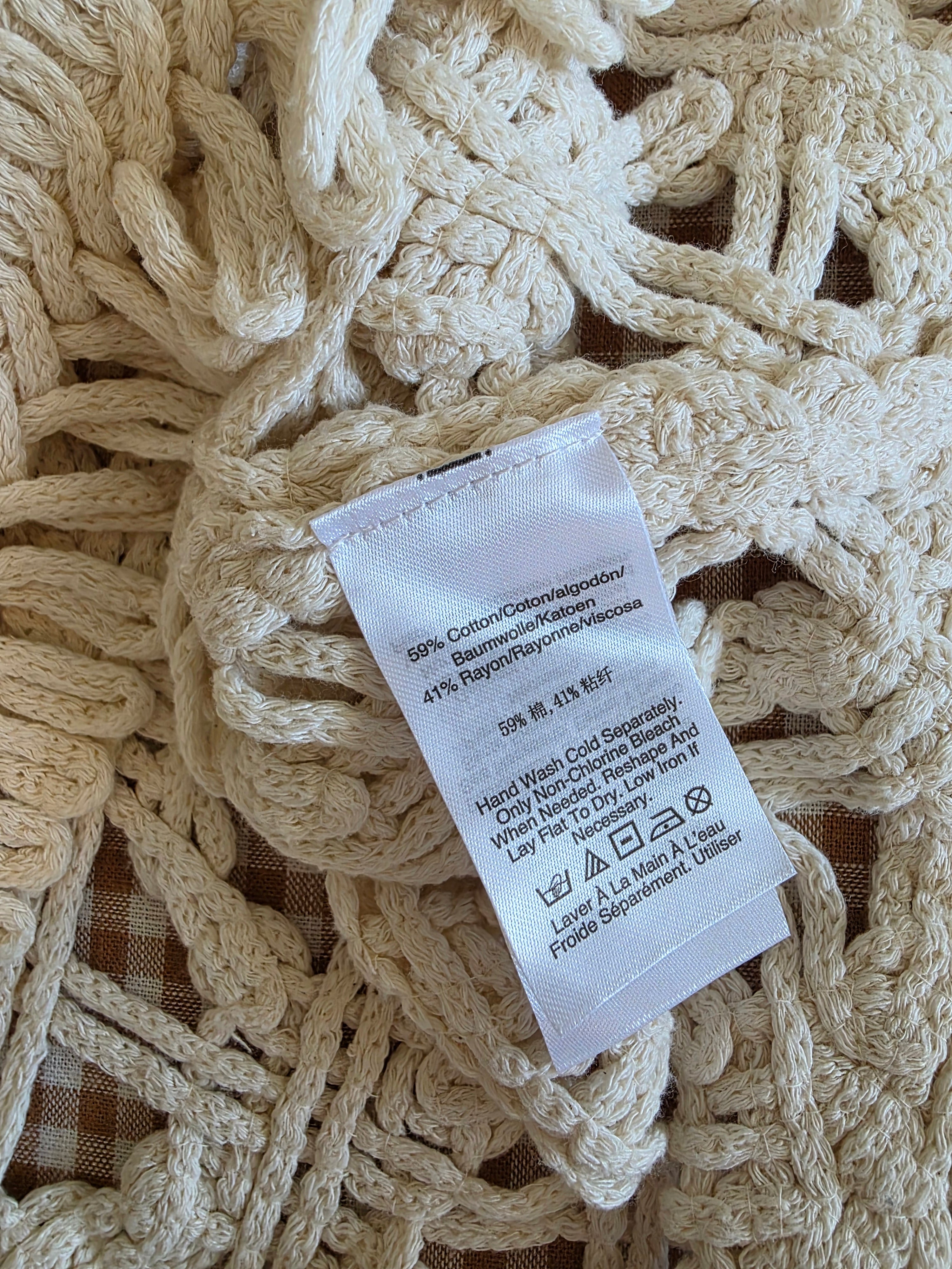 Cream Crochet Knit Top (M)
